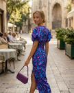 Women's Puff Sleeve Dress Midi