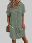 Women's Relaxed Summer Dress Midi - Green