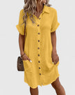 Women's Relaxed Summer Dress Midi - Yellow