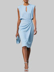 Women's Ruched Evening Dress Midi
