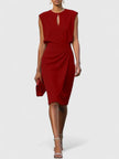 Women's Ruched Evening Dress Midi