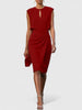 Women's Ruched Evening Dress Midi