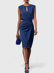 Women's Ruched Evening Dress Midi