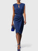 Women's Ruched Evening Dress Midi