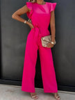 Women's Ruffle Elegant Jumpsuit Wide Leg