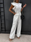 Women's Ruffle Elegant Jumpsuit Wide Leg