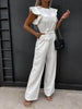 Women's Ruffle Elegant Jumpsuit Wide Leg