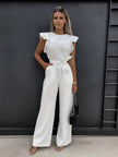 Women's Ruffle Elegant Jumpsuit Wide Leg