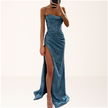 Women's Sequin Corset Party Dress Maxi - Blue