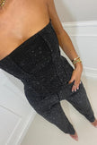 Women's Sequin Party Jumpsuit Strapless