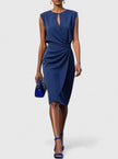 Women's Sleek Fit Dress Versatile - Navy Blue