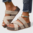 Women's Snake Print Sandals Orthopedic - Beige