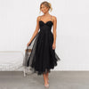 Women's Spaghetti Strap Dress Midi - Black Back