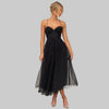 Women's Spaghetti Strap Dress Midi - Black