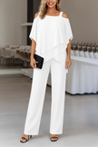 Women's Spaghetti Straps Jumpsuit Tailor - White