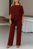 Women's Spaghetti Straps Jumpsuit Tailor - Burgundy