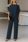 Women's Spaghetti Straps Jumpsuit Tailor - Dark Blue