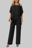 Women's Spaghetti Straps Jumpsuit Tailor - Black