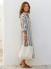 Women's Striped Shirt Dress Maxi