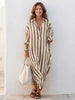 Women's Striped Shirt Dress Maxi