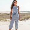 Women's Striped Summer Jumpsuit Sleeveless