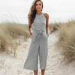 Women's Striped Summer Jumpsuit Sleeveless