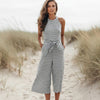 Women's Striped Summer Jumpsuit Sleeveless