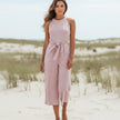 Women's Striped Summer Jumpsuit Sleeveless