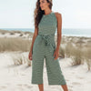 Women's Striped Summer Jumpsuit Sleeveless