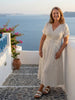 Women's Striped V Neck Dress Maxi