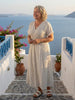Women's Striped V Neck Dress Maxi