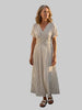 Women's Striped V Neck Dress Maxi