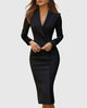 Women's Tailored Blazer Dress Midi - Black