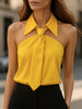 Women's Tie Neck Summer Blouse Sleeveless