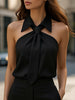 Women's Tie Neck Summer Blouse Sleeveless
