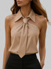 Women's Tie Neck Summer Blouse Sleeveless