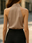 Women's Tie Neck Summer Blouse Sleeveless
