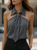Women's Tie Neck Summer Blouse Sleeveless