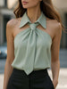 Women's Tie Neck Summer Blouse Sleeveless