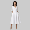Women's V-Neck Elegant Dress Midi