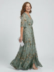 Women's V-Neck Evening Dress Maxi