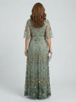 Women's V-Neck Evening Dress Maxi
