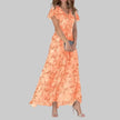 Women's V-Neck Floral Dress Maxi