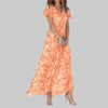 Women's V-Neck Floral Dress Maxi