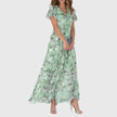 Women's V-Neck Floral Dress Maxi