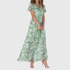 Women's V-Neck Floral Dress Maxi