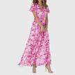 Women's V-Neck Floral Dress Maxi