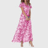 Women's V-Neck Floral Dress Maxi