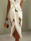 Women's V-Neck Floral Dress Midi