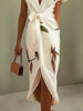 Women's V-Neck Floral Dress Midi
